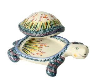 Pojemnik z pokrywą żółw Wrzos Galia