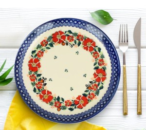 Plate ø 19,0 cm Nasturcja Bolesławiec Pottery Galia