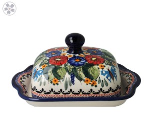 Butterdish 20 cm GU858DEK149Art Bolesławiec Pottery