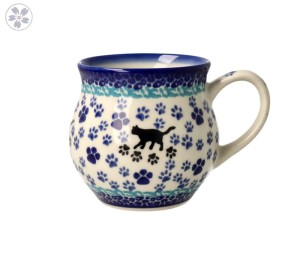 Mug V 0,33 L Black Cat Bolesławiec Pottery