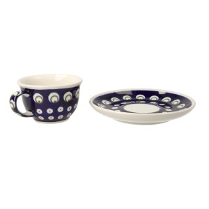 Filiżanka i spodek Ø 10,2/14,2 cm V 0,11 L Bolesławiec GU716DEK487