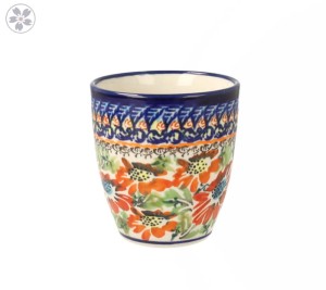 Kubek bez uszka V 0,18 L Bolesławiec GU936DEK312Art