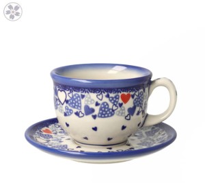 Filiżanka i spodek V 0,2 L Walentynki Galia