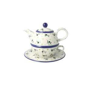 Czajnik z filiżanką Ceramika Artystyczna Bolesławiec V 0,6L i V 0,25 L LC01 DEK2414X