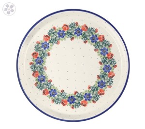 Taca Ceramika Artystyczna Bolesławiec na ciasto 24,5 cm T400 dek1535X