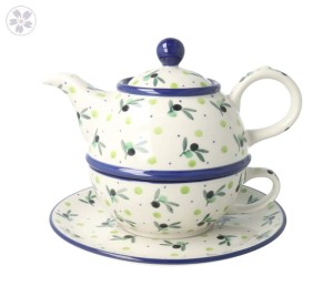 Czajnik z filiżanką Ceramika Artystyczna Bolesławiec V 0,6 L C01 DEK2414X