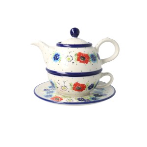 Czajnik z filiżanką Ceramika Artystyczna Bolesławiec V 0,6 L C01 DEK2510X