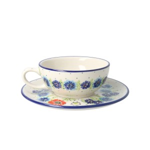 Czajnik z filiżanką Ceramika Artystyczna Bolesławiec V 0,6 L C01 DEK2510X