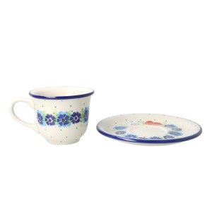 Filiżanka i spodek Ceramika Artystyczna Bolesławiec do herbaty V 0,18 L F770K dek2510X