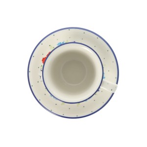 Filiżanka i spodek Ceramika Artystyczna Bolesławiec do herbaty V 0,18 L F770K dek2510X