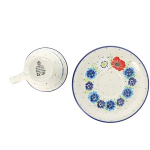 Filiżanka i spodek Ceramika Artystyczna Bolesławiec do herbaty V 0,18 L F770K dek2510X