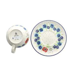 Czajnik z filiżanką Ceramika Artystyczna Bolesławiec V 0,6 L C01 DEK2510X