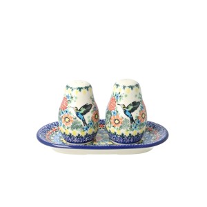 Solniczka i pieprzniczka Ceramika Artystyczna Bolesławiec komplet S131 dekU3357