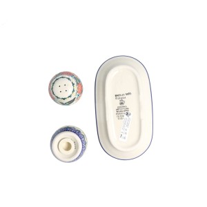 Solniczka i pieprzniczka Ceramika Artystyczna Bolesławiec komplet S131 dekU3357