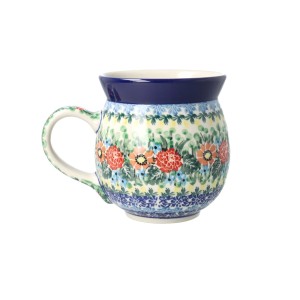 Kubek Ceramika Artystyczna Bolesławiec czeski duży V 0,45 L K073 dekU3357