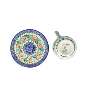 Filiżanka i spodek Ceramika Artystyczna Bolesławiec do kawy V 0,2 L F768K dekU3357