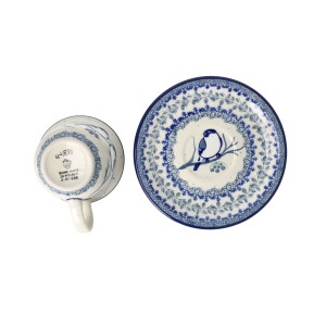 Filiżanka i spodek Ceramika Artystyczna Bolesławiec do herbaty V 0,18 L F770K dekU4830