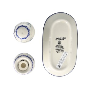 Solniczka i pieprzniczka Ceramika Artystyczna Bolesławiec komplet S131 dekU4830