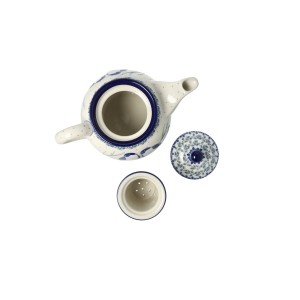 Czajnik Ceramika Artystyczna Bolesławiec do herbaty Sitko V 0,9 L E22 dekU4830