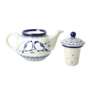 Czajnik Ceramika Artystyczna Bolesławiec do herbaty Sitko V 0,9 L E22 dekU4830