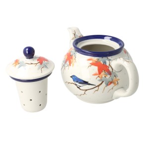 Czajnik Ceramika Artystyczna Bolesławiec do herbaty Sitko V 0,9 L E22 dekU5074