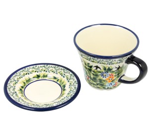 Filiżanka i spodek V 0,24 L Bolesławiec GU1802DEKDU182