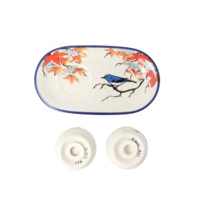 Solniczka i pieprzniczka Ceramika Artystyczna Bolesławiec komplet S131 dekU5074