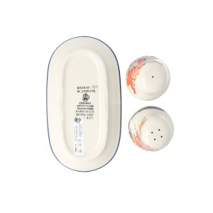 Solniczka i pieprzniczka Ceramika Artystyczna Bolesławiec komplet S131 dekU5074