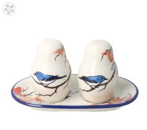 Solniczka i pieprzniczka Ceramika Artystyczna Bolesławiec komplet S131 dekU5074