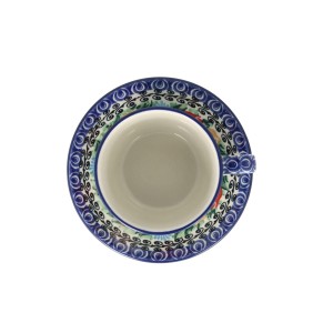 Filiżanka i spodek Ceramika Artystyczna Bolesławiec do kawy V 0,2 L F768K dekU4475