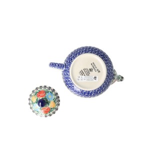 Czajnik Ceramika Artystyczna Bolesławiec do herbaty Sitko V 0,9 L E22 dekU4475