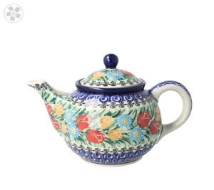 Czajnik Ceramika Artystyczna Bolesławiec do herbaty Sitko V 0,9 L E22 dekU4475