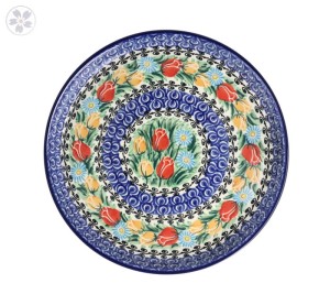 Taca Ceramika Artystyczna Bolesławiec na ciasto 24,5 cm T400 dekU4475