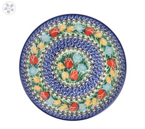 Talerz Ceramika Artystyczna Bolesławiec płaski obiadowy Ø 24 cm T266 dekU4475