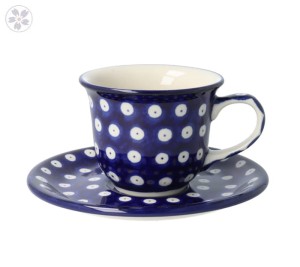 Filiżanka i spodek Ceramika Artystyczna Bolesławiec do herbaty V 0,18 L F770K dek70AX