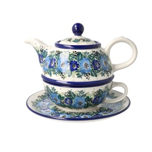 Czajnik z filiżanką Ceramika Artystyczna Bolesławiec V 0,6 L C01 DEK2839X