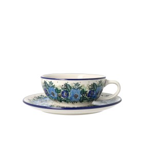 Czajnik z filiżanką Ceramika Artystyczna Bolesławiec V 0,6 L C01 DEK2839X