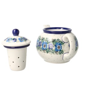 Czajnik Ceramika Artystyczna Bolesławiec do herbaty Sitko V 0,9 L E22 dek2839X