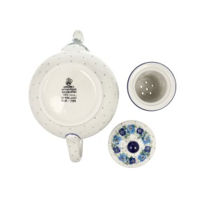 Czajnik Ceramika Artystyczna Bolesławiec do herbaty Sitko V 0,9 L E22 dek2839X