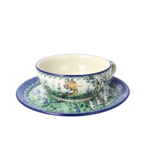 Czajnik z filiżanką Ceramika Artystyczna Bolesławiec V 0,6 L C01 DEKU5076