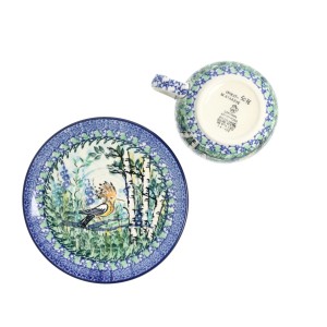 Filiżanka i spodek Ceramika Artystyczna Bolesławiec do kawy V 0,2 L F768K dekU5076