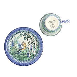 Filiżanka i spodek Ceramika Artystyczna Bolesławiec do herbaty V 0,18 L F770K dekU5076