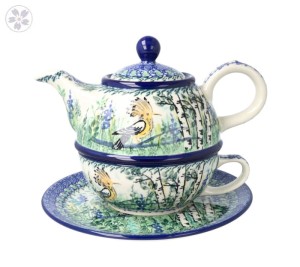Czajnik z filiżanką Ceramika Artystyczna Bolesławiec V 0,6 L C01 DEKU5076