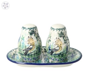 Solniczka i pieprzniczka Ceramika Artystyczna Bolesławiec komplet S131 dekU5076