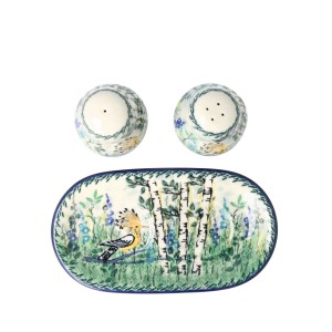 Solniczka i pieprzniczka Ceramika Artystyczna Bolesławiec komplet S131 dekU5076