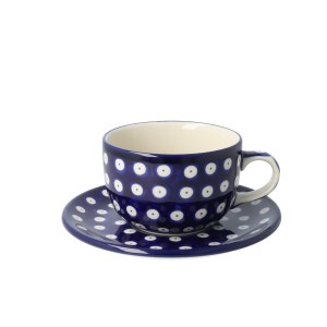 Filiżanka i spodek Ceramika Artystyczna Bolesławiec do kawy V 0,2 L F768K dek70AX