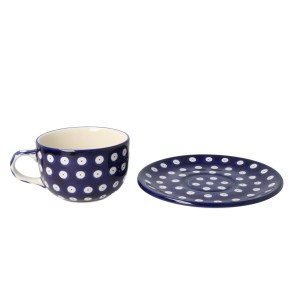 Filiżanka i spodek Ceramika Artystyczna Bolesławiec do kawy V 0,2 L F768K dek70AX