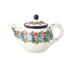 Czajnik Ceramika Artystyczna Bolesławiec do herbaty Sitko V 0,9 L E22 dek1535X