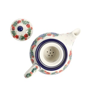 Czajnik Ceramika Artystyczna Bolesławiec do herbaty Sitko V 0,9 L E22 dek1535X