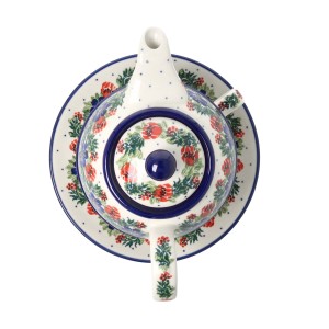 Czajnik z filiżanką Ceramika Artystyczna Bolesławiec V 0,6 L C01 DEK1535X